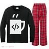 Front End & Back End Co Javascript Code Coffee Developer Programmer Kids Long Sleeve Plaid Pajama Set