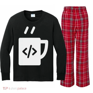 Front End & Back End Co Javascript Code Coffee Developer Programmer Kids Long Sleeve Plaid Pajama Set