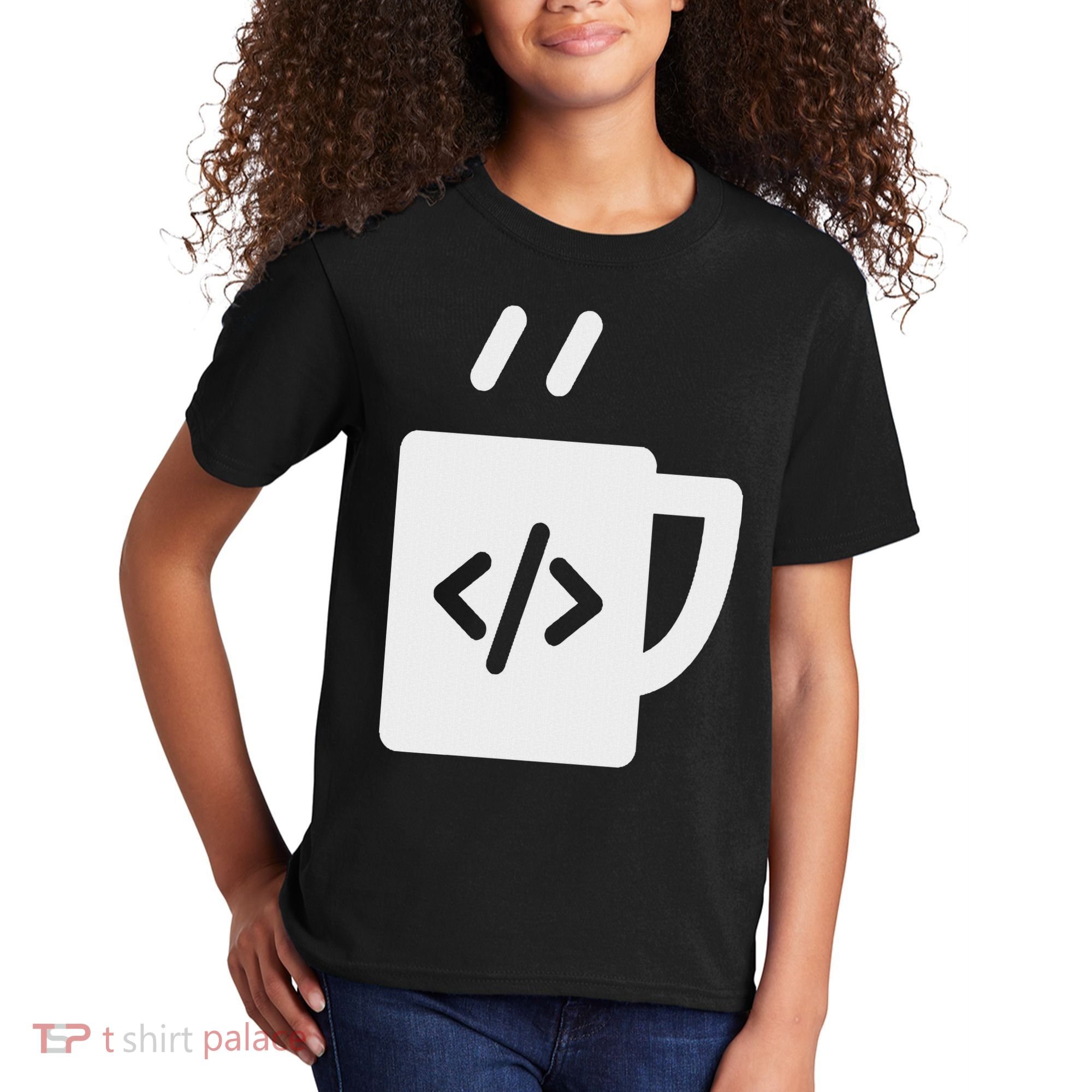 Front End & Back End Co Javascript Code Coffee Developer Programmer Kids T-Shirt