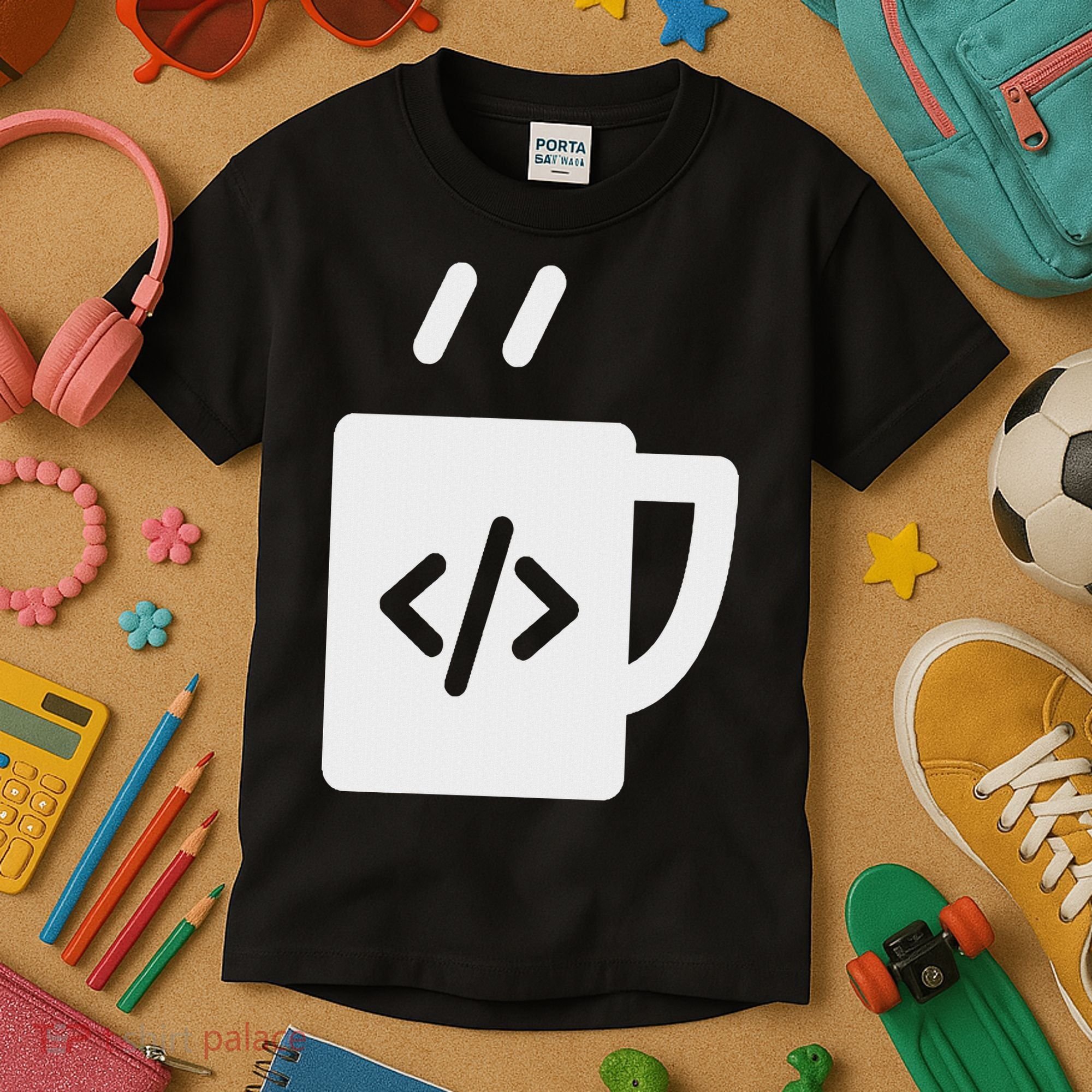 Front End & Back End Co Javascript Code Coffee Developer Programmer Kids T-Shirt