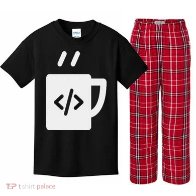 Front End & Back End Co Javascript Code Coffee Developer Programmer Kids Plaid Pajama Set