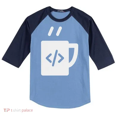 Front End & Back End Co Javascript Code Coffee Developer Programmer Raglan Baseball Sleeve Shirt