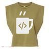 Front End & Back End Co Javascript Code Coffee Developer Programmer Garment-Dyed Women's Muscle Tee