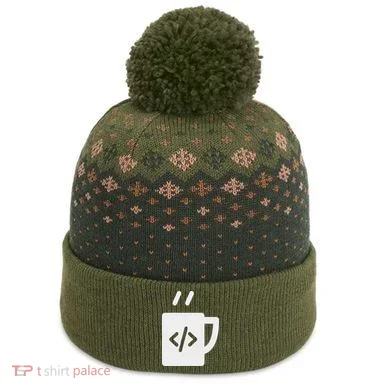 Front End & Back End Co Javascript Code Coffee Developer Programmer The Baniff Cuffed Pom Beanie
