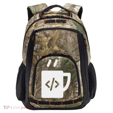 Front End & Back End Co Javascript Code Coffee Developer Programmer Camo Xtreme Backpack