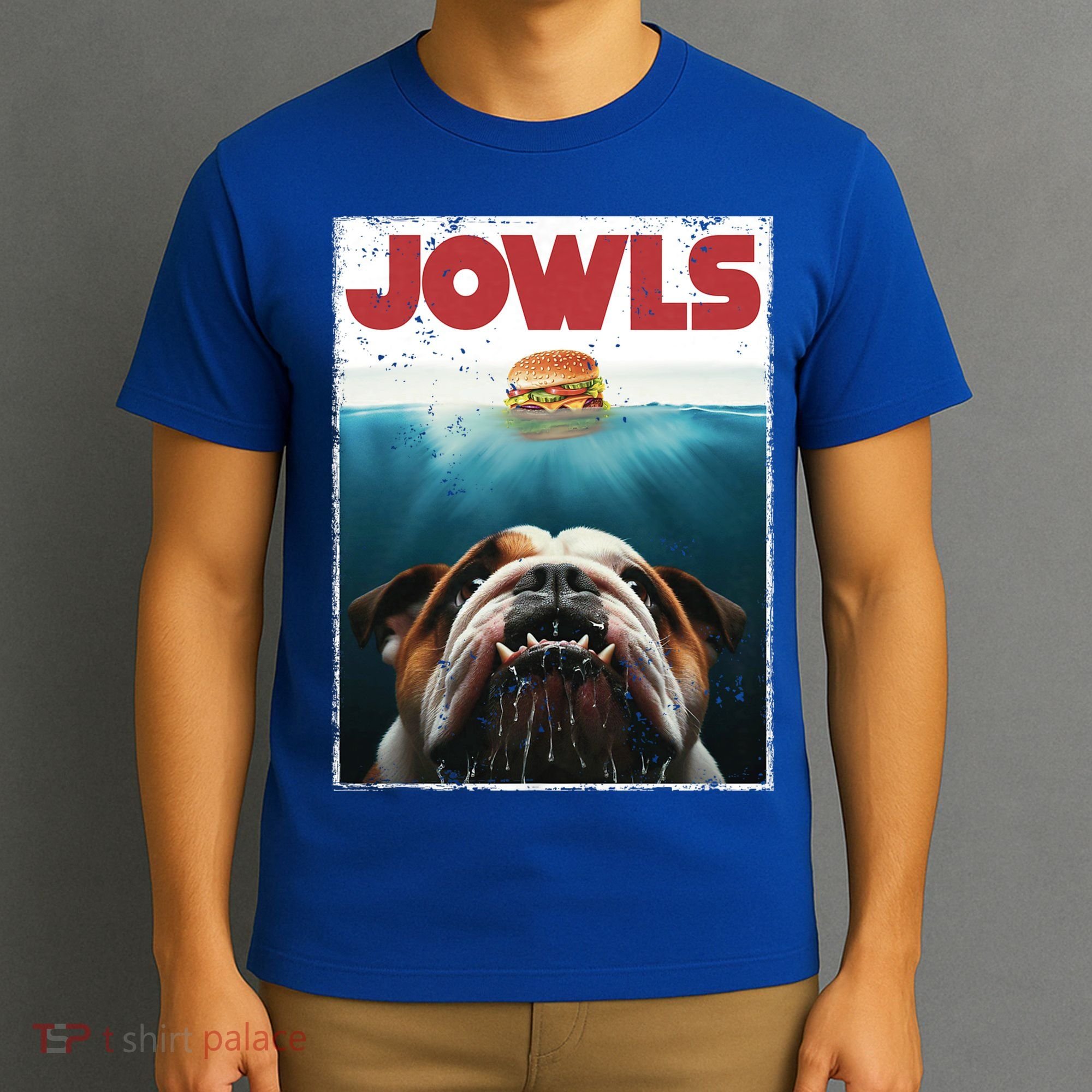 Funny English Bulldog Jowls Burger Bully Dog Mom Dog Dad T-Shirt