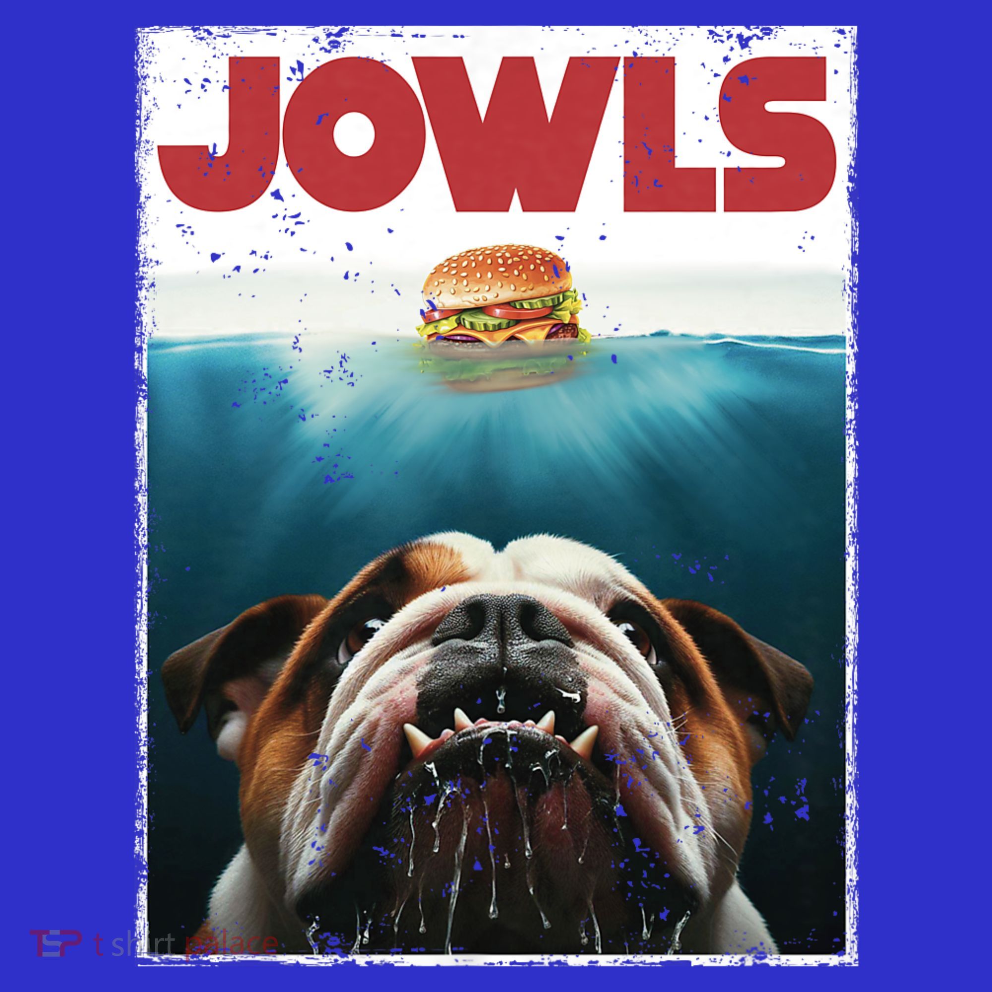 Funny English Bulldog Jowls Burger Bully Dog Mom Dog Dad T-Shirt