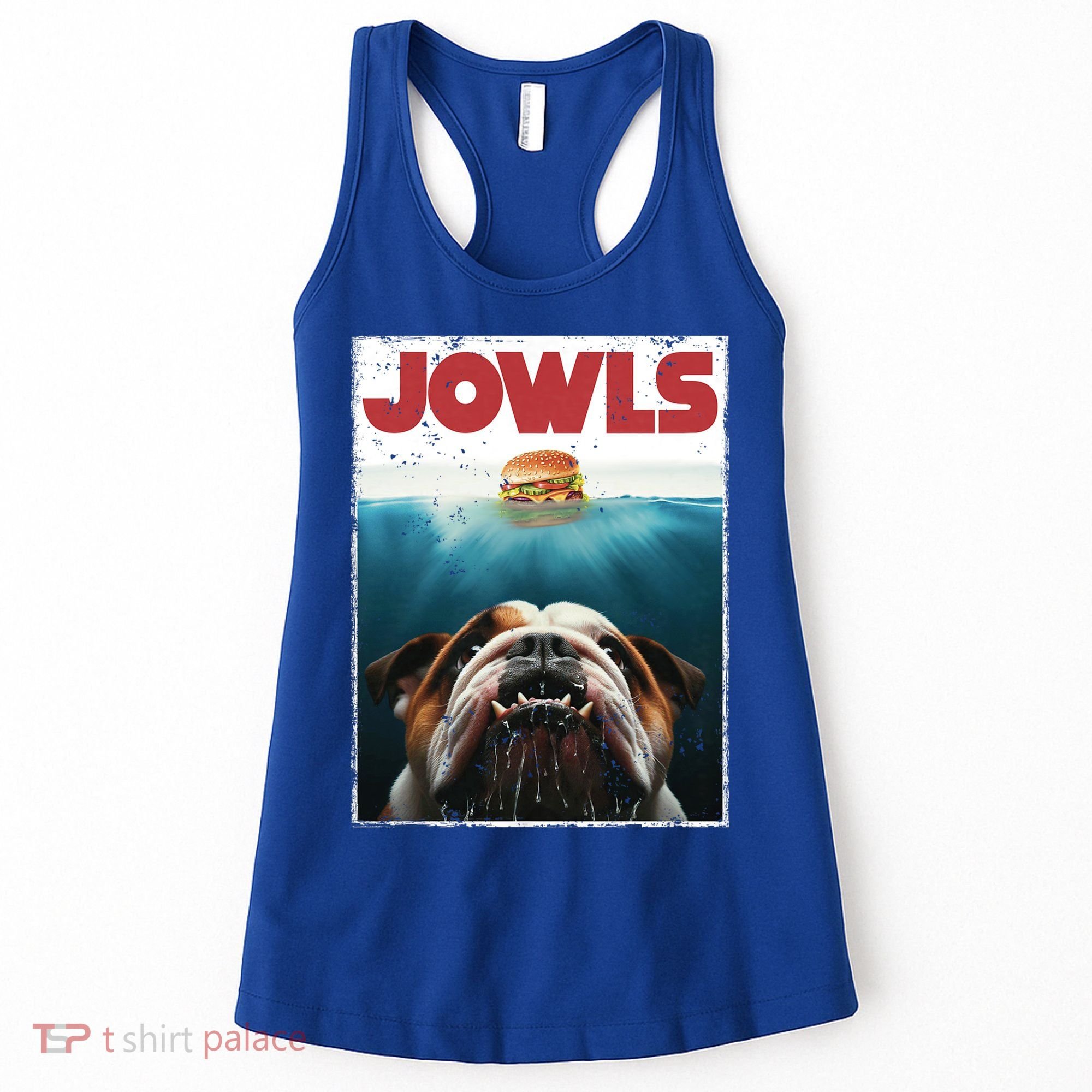 Funny English Bulldog Jowls Burger Bully Dog Mom Dog Dad Women's Tank Top