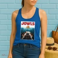 Funny English Bulldog Jowls Burger Bully Dog Mom Dog Dad Women's Tank Top thumb 2