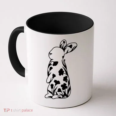 Floral Easter Bunny Coffee Mug