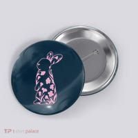 Floral Easter Bunny Button thumb 0
