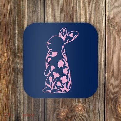 Floral Easter Bunny Coaster