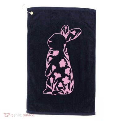 Floral Easter Bunny Golf Towel