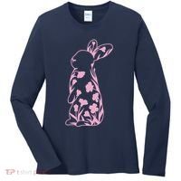Floral Easter Bunny Women's Long Sleeve Shirt thumb 0