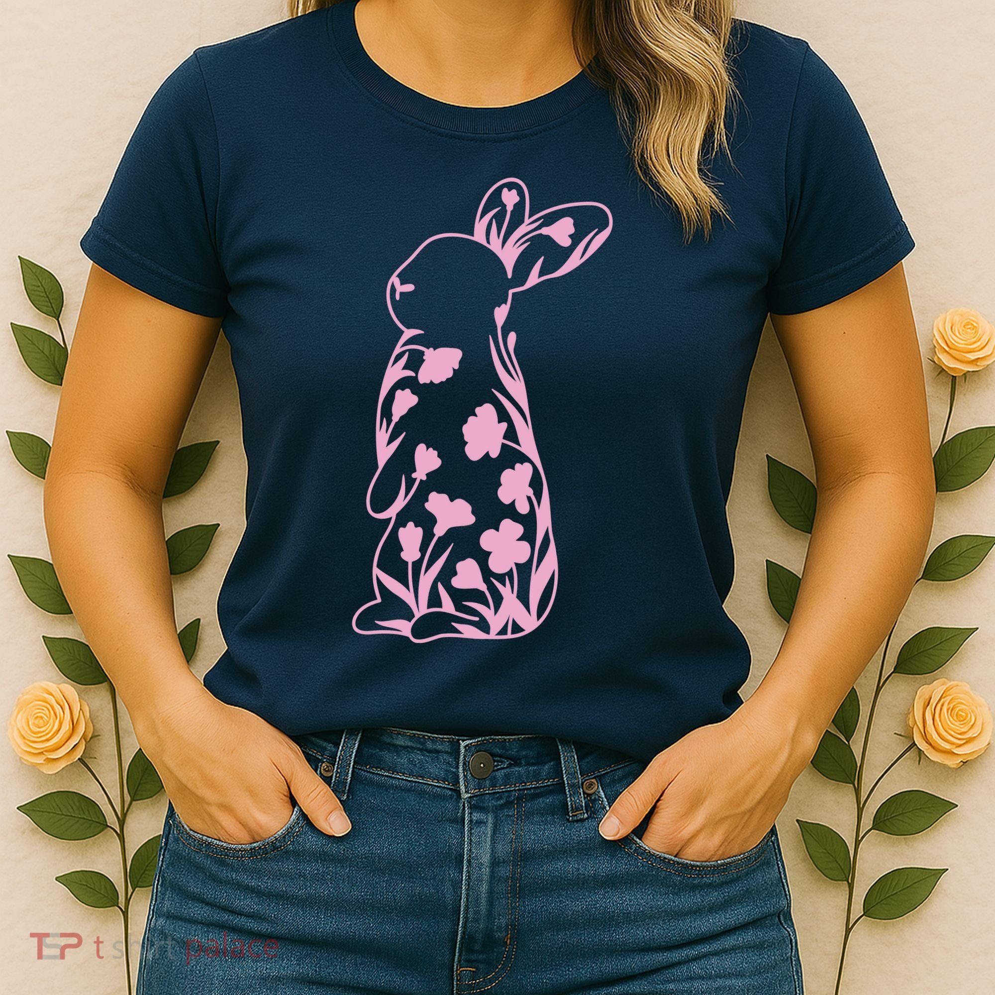 Floral Easter Bunny Women's T-Shirt
