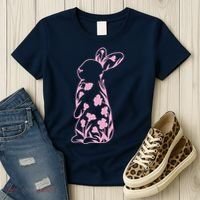Floral Easter Bunny Women's T-Shirt thumb 3