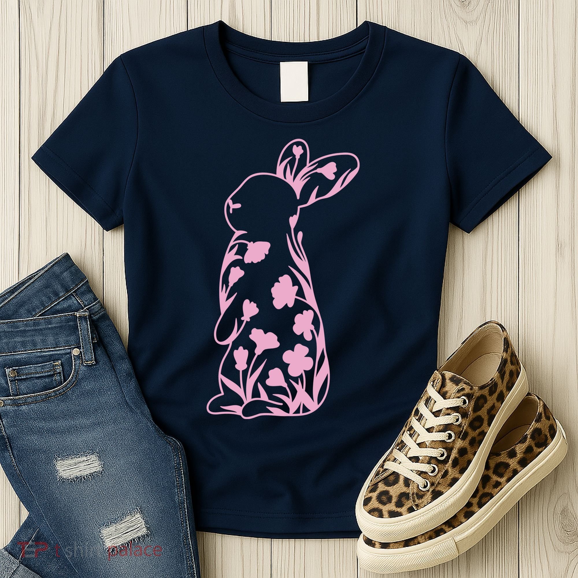 Floral Easter Bunny Women's T-Shirt