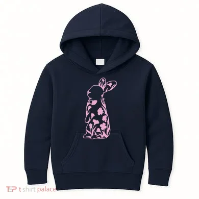 Floral Easter Bunny Kids Hoodie