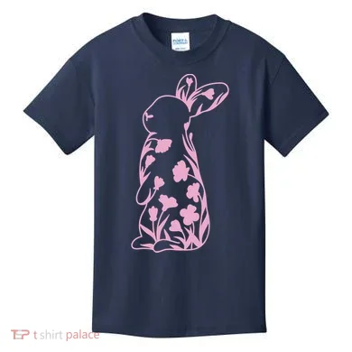 Floral Easter Bunny Kids T-Shirt