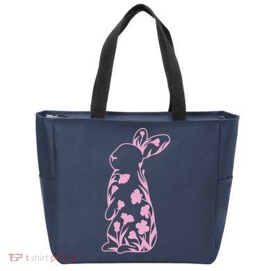 Floral Easter Bunny Tote Bag