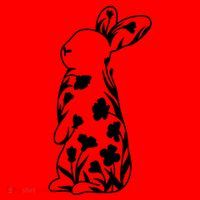 Floral Easter Bunny Santa Hat thumb 1
