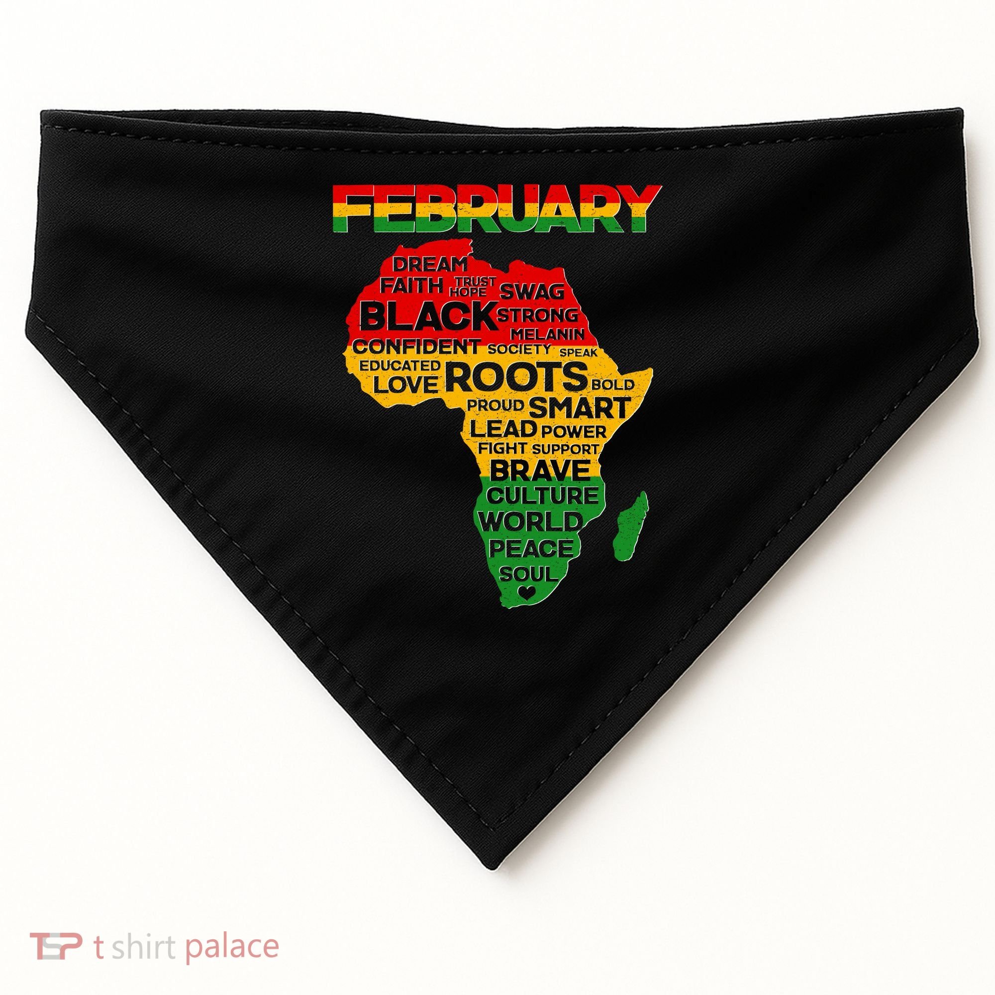 February Africa Black History Month USA-Made Doggie Bandana