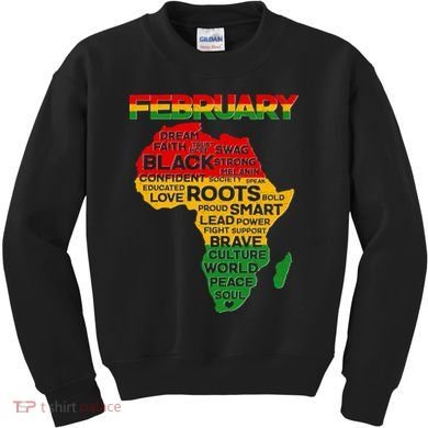 February Africa Black History Month Kids Sweatshirt