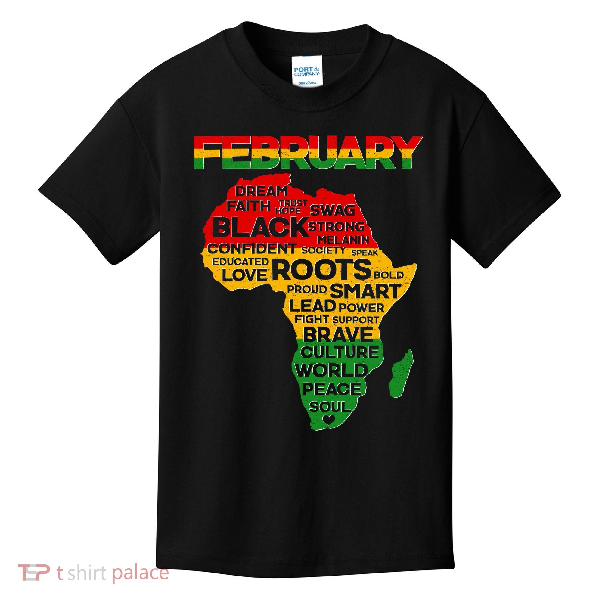 February Africa Black History Month Kids T-Shirt