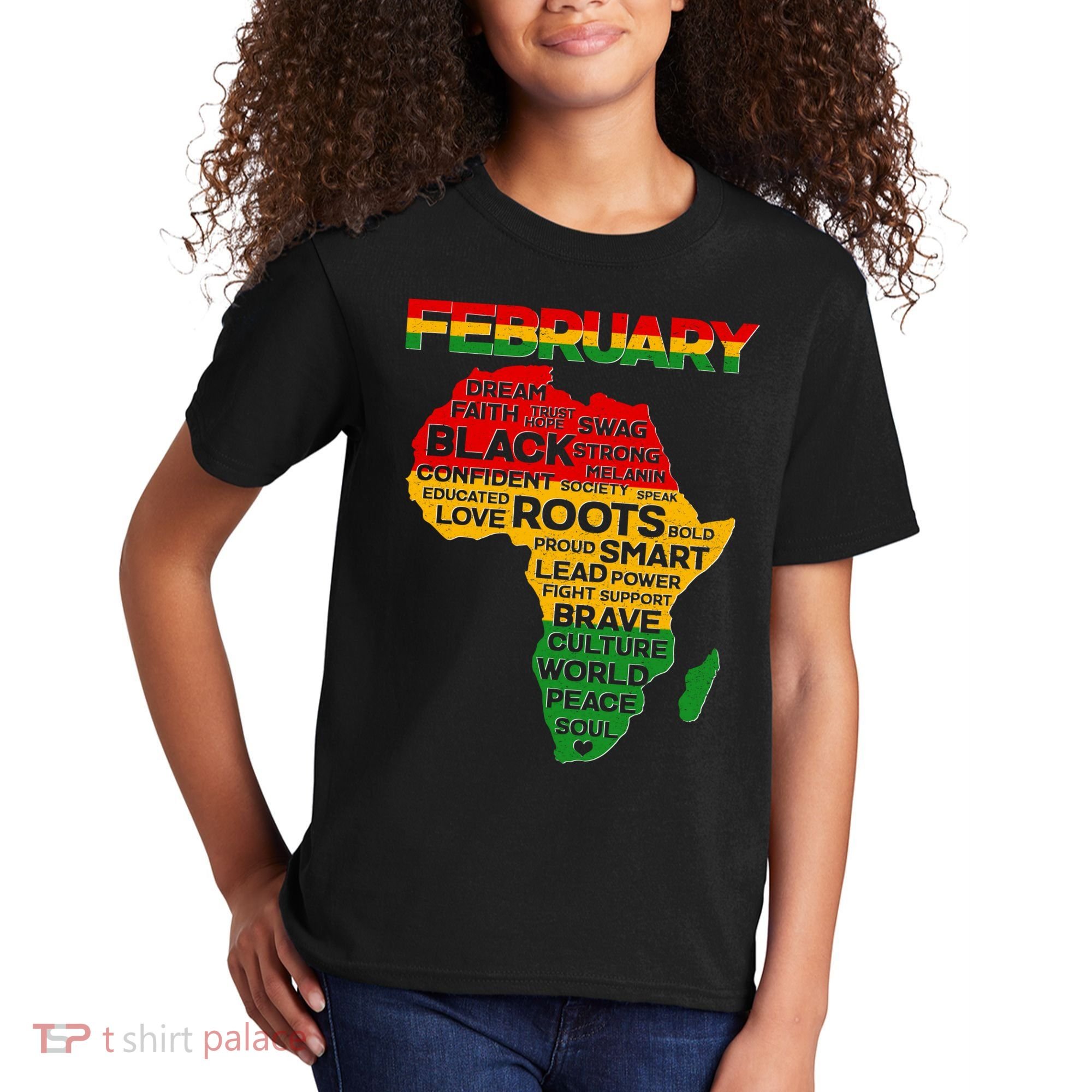 February Africa Black History Month Kids T-Shirt