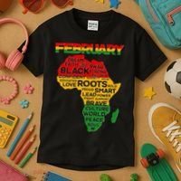 February Africa Black History Month Kids T-Shirt thumb 3