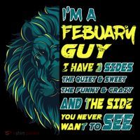 February Birthday Guy Has 3 Sides Sweet Funny Crazy  Bucket Hat thumb 4