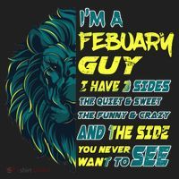 February Birthday Guy Has 3 Sides Sweet Funny Crazy  Golf Towel thumb 3