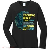 February Birthday Guy Has 3 Sides Sweet Funny Crazy  Women's Long Sleeve Shirt thumb 0