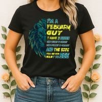 February Birthday Guy Has 3 Sides Sweet Funny Crazy  Women's T-Shirt thumb 2