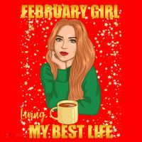 February Girl Living My Best Life Santa Hat thumb 1