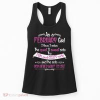 February Girl Sweet But Crazy Funny Birthday Women's Tank Top thumb 0