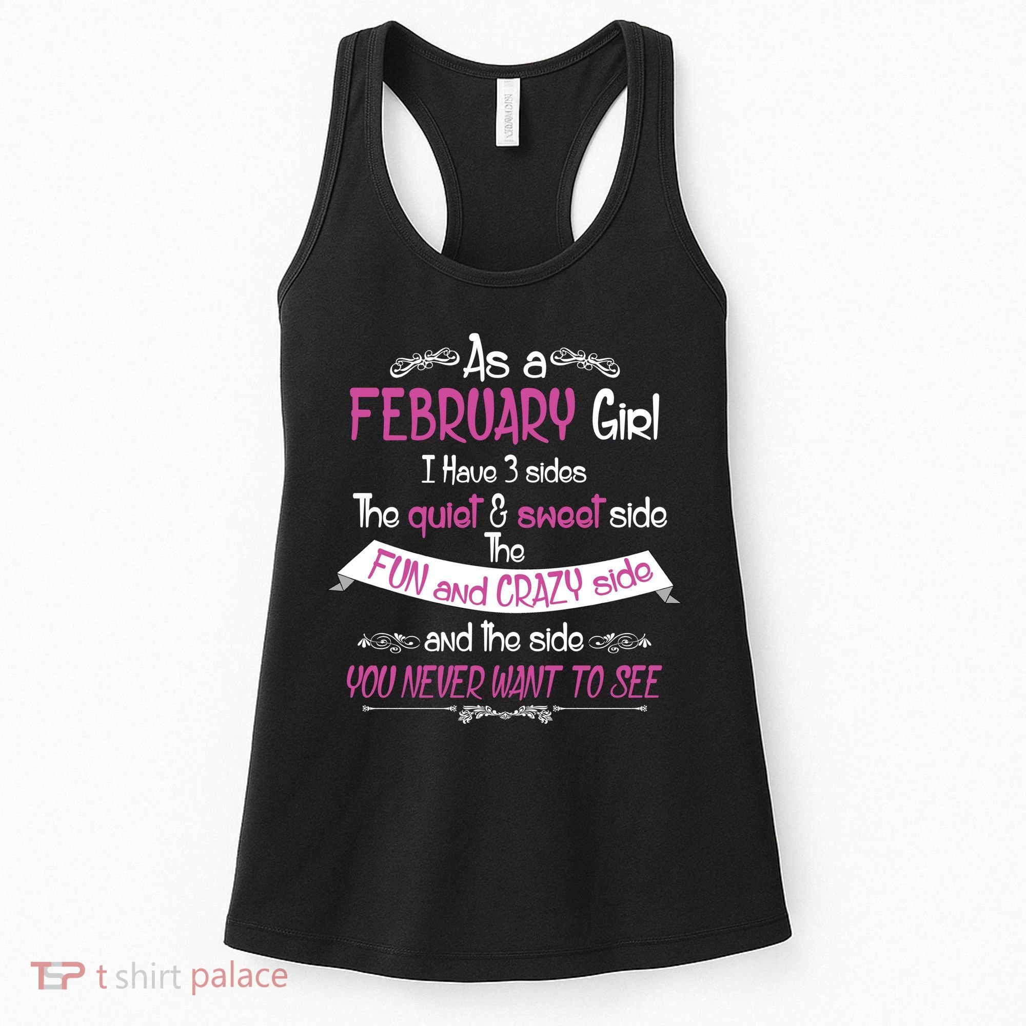 February Girl Sweet But Crazy Funny Birthday Women's Tank Top