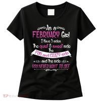 February Girl Sweet But Crazy Funny Birthday Women's T-Shirt thumb 0