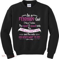 February Girl Sweet But Crazy Funny Birthday Kids Sweatshirt thumb 0