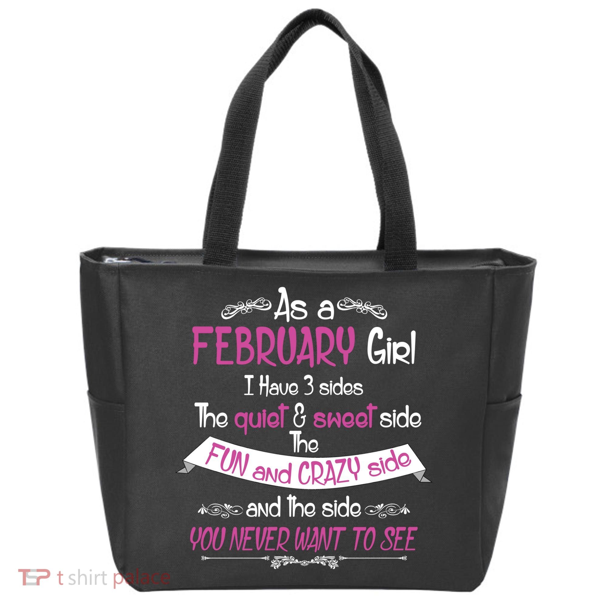 February Girl Sweet But Crazy Funny Birthday Tote Bag