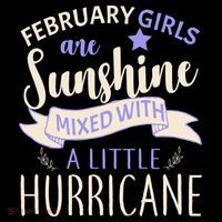 February Girls Are Sunshine Mixed With Hurricane Women's Hoodie thumb 2