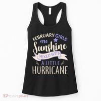 February Girls Are Sunshine Mixed With Hurricane Women's Tank Top thumb 0
