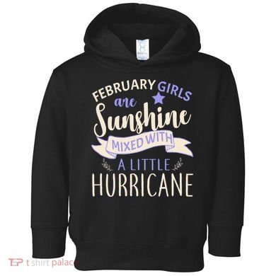February Girls Are Sunshine Mixed With Hurricane Toddler Hoodie