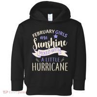 February Girls Are Sunshine Mixed With Hurricane Toddler Hoodie thumb 0