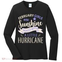 February Girls Are Sunshine Mixed With Hurricane Women's Long Sleeve Shirt thumb 0