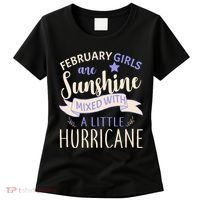 February Girls Are Sunshine Mixed With Hurricane Women's T-Shirt thumb 0