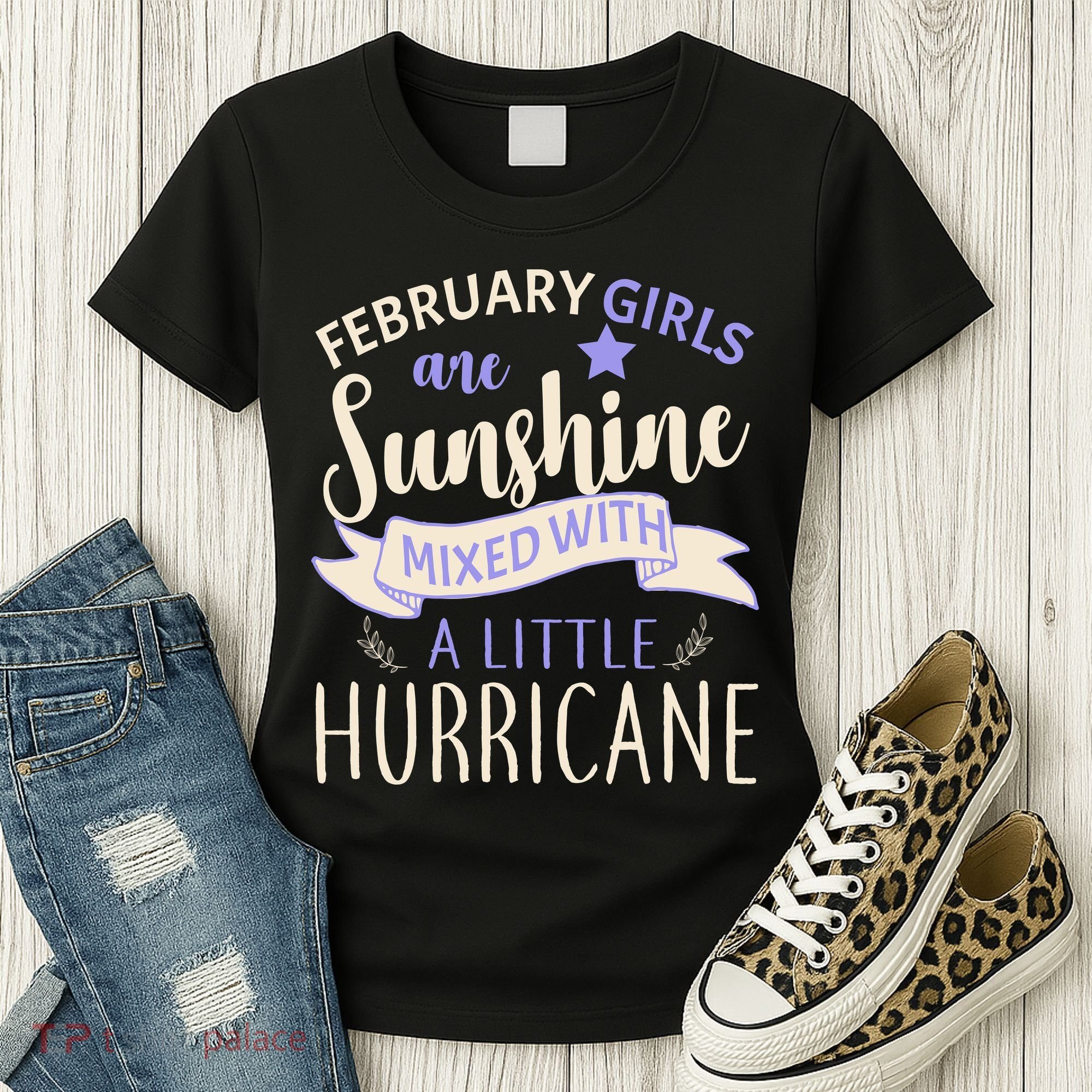February Girls Are Sunshine Mixed With Hurricane Women's T-Shirt