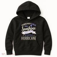 February Girls Are Sunshine Mixed With Hurricane Kids Hoodie thumb 0
