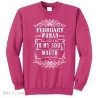February Woman Funny Birthday Sweatshirt thumb 0