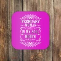 February Woman Funny Birthday Coaster thumb 0